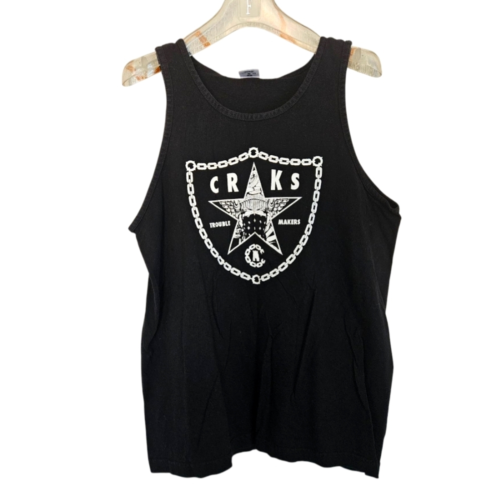Crooks & Castle M Black Graphic Tank Top Medium 100% cotton Mexico